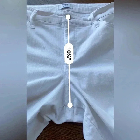 Crown & Ivy White Tie Leg Stretch Jeans Size 14 - Picture 4 of 9